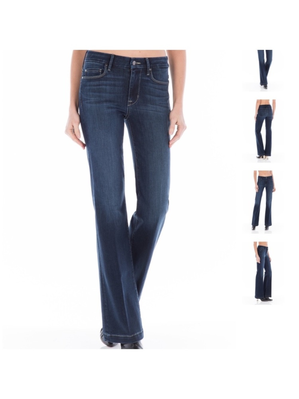 Fidelity Denim Hyacinth Low Rise Wide Leg Jeans Astral Dark 25